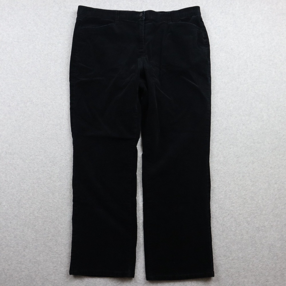 Orvis Pants Womens 14 Corduroy Chino Casual Stretch Flex Flat Front Black